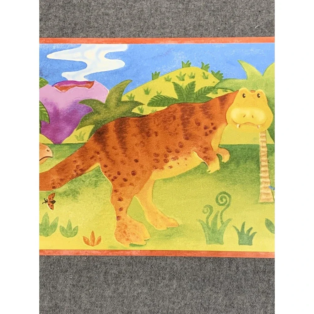 DINOSAUR WALLPAPER BORDER CHILDREN'S ROOM PREPASTED BRIGHT COLORS